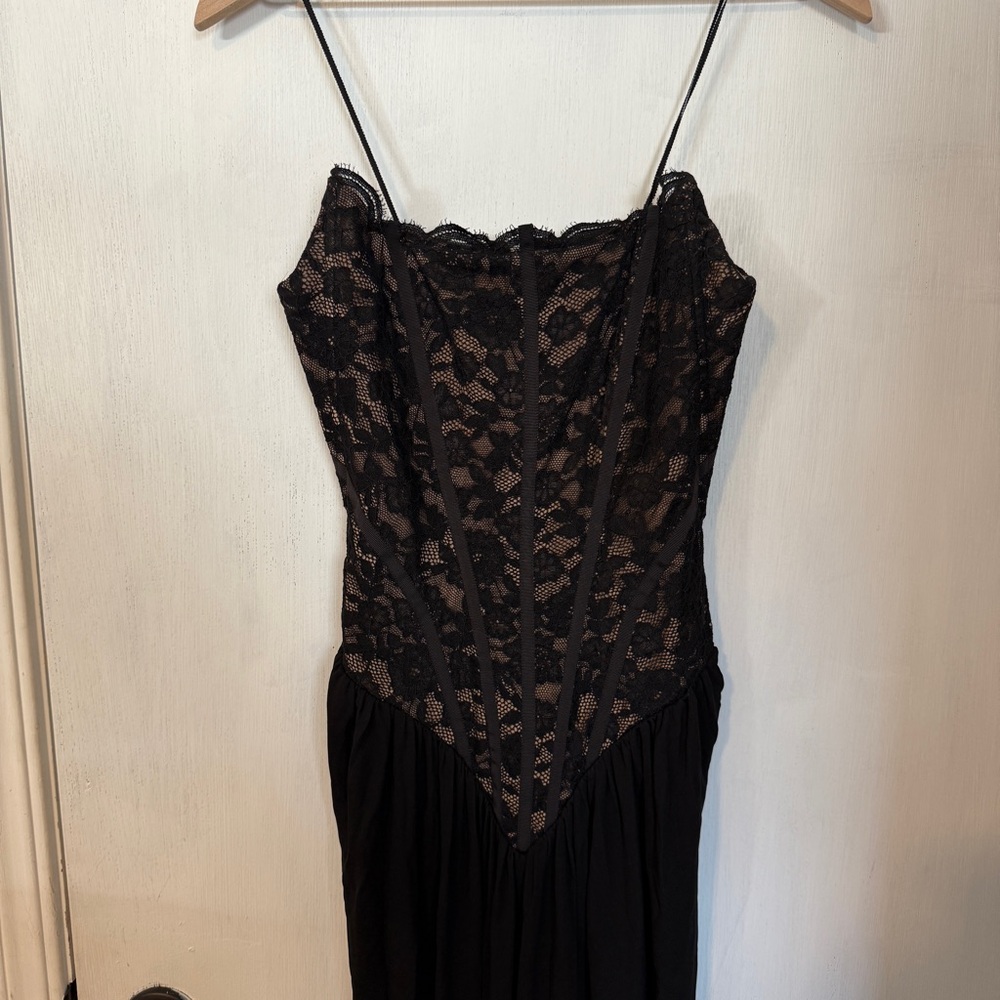 NEW NBD Asta Gown in Black Lace Formal Strapless Corset Maxi Dress Medium M - Picture 3 of 6